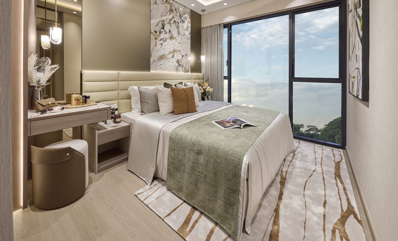 Tengah Garden Residences showflat living dining room interior design