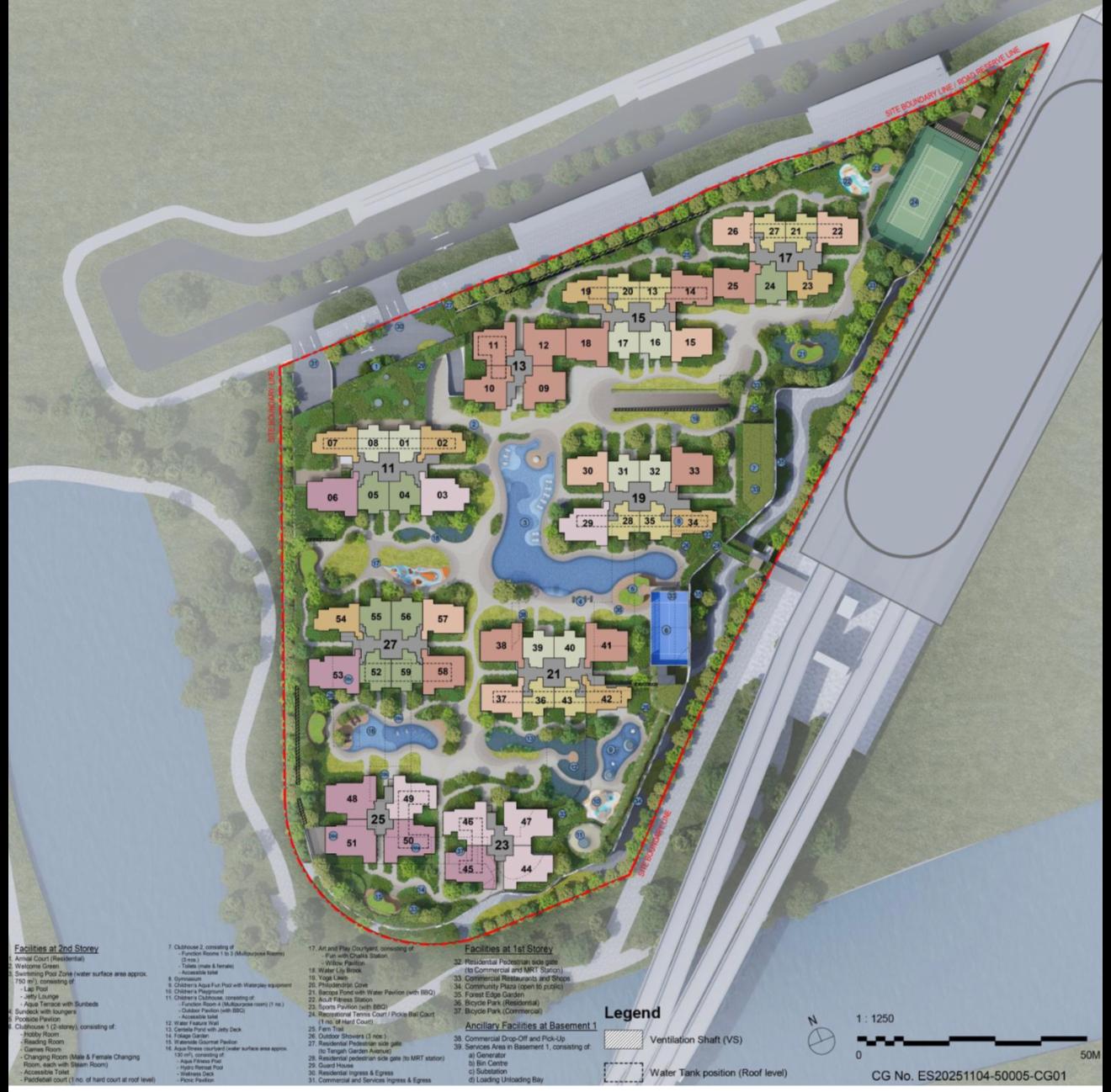 Tengah Garden Residences site plan aerial view