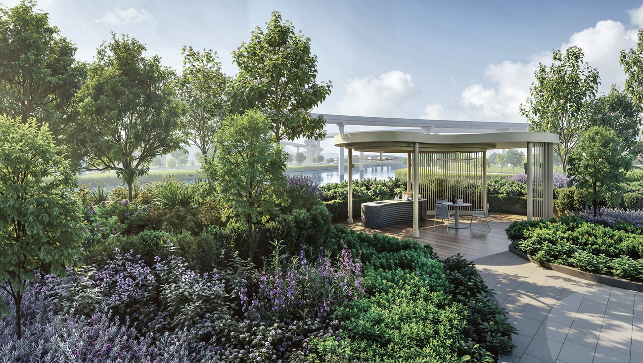 Tengah Garden Residences waterfront garden pavilion by Tengah Pond